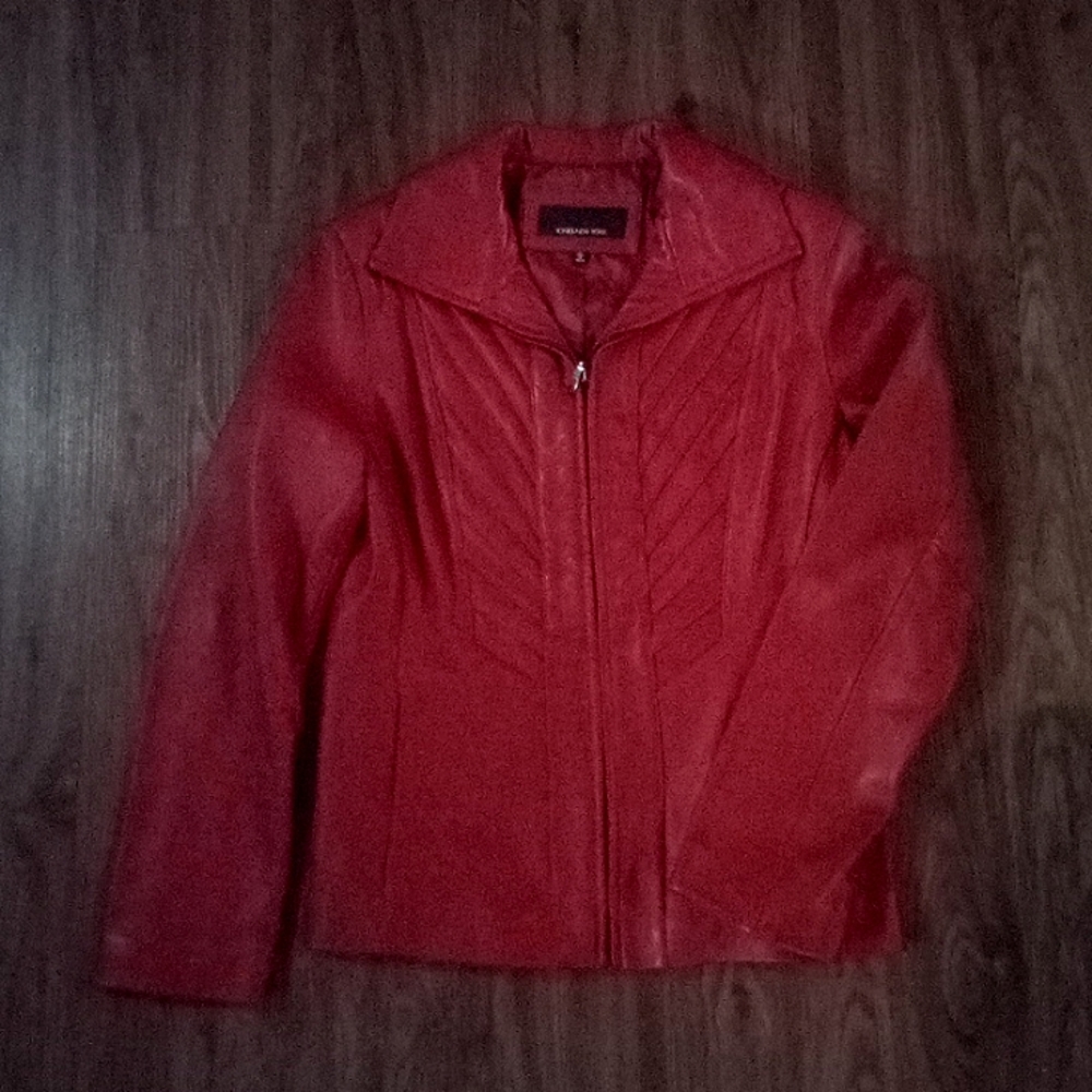 Jones New York Red Leather Jacket